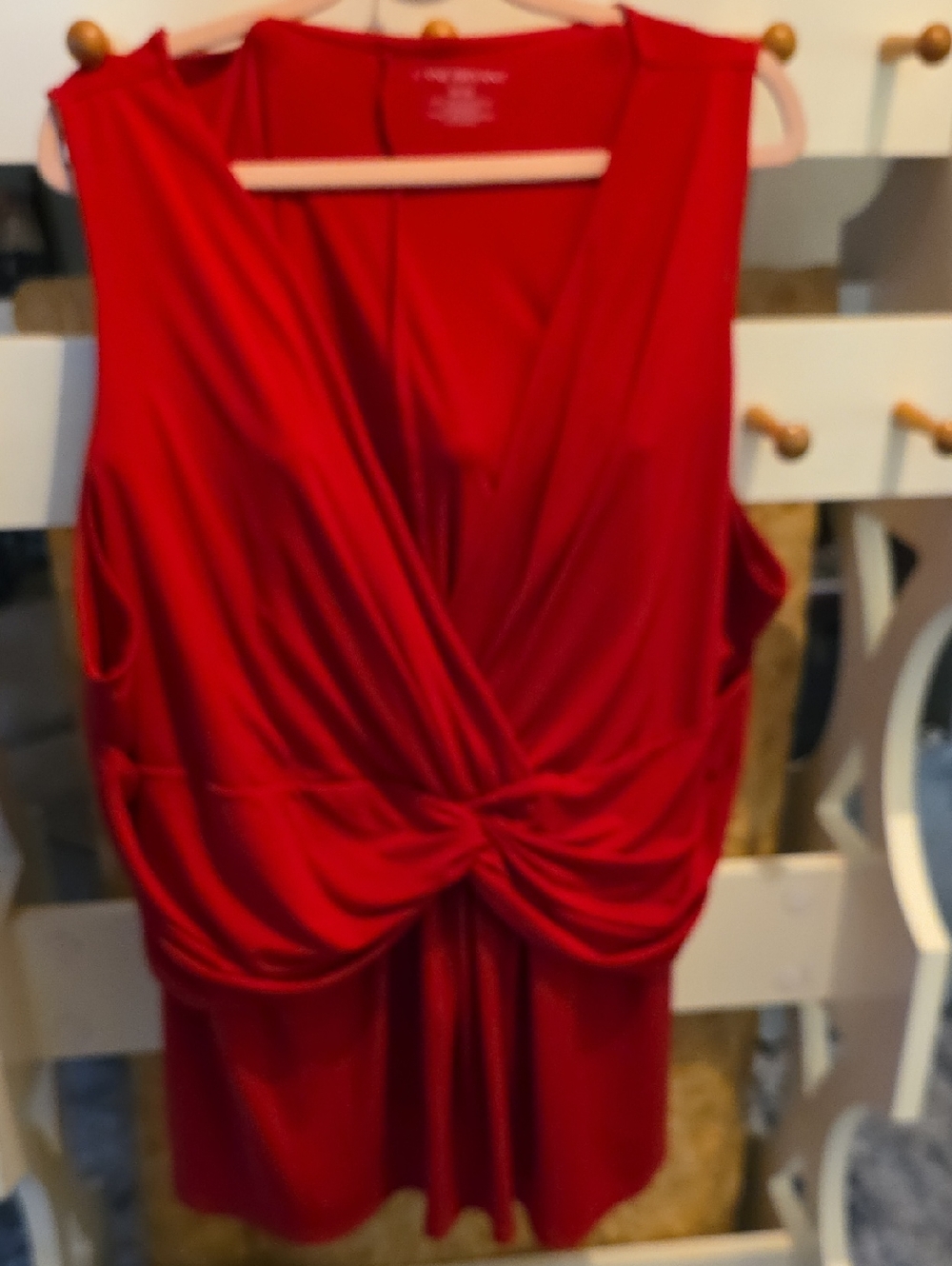 Lane Bryant Red Twist-Front Sleeveless Tank Top